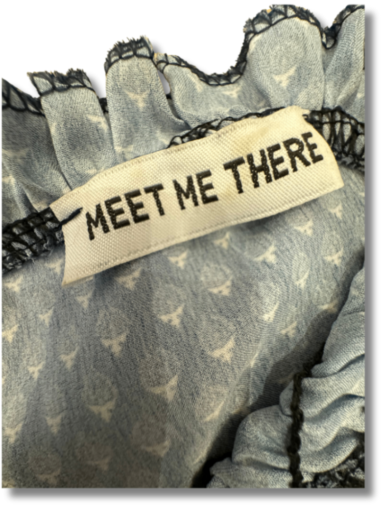 Bluse Schwarz mit weißem Muster Gr.164 | Meet Me There