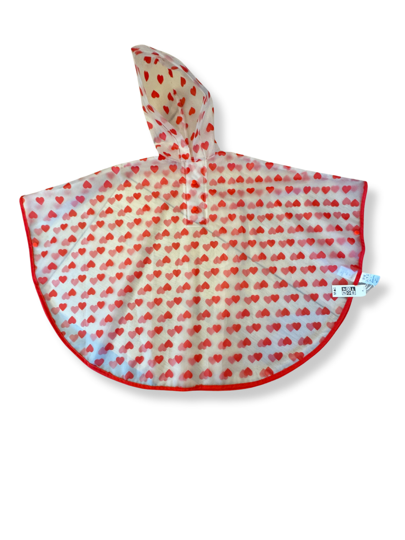 Regenumhang Poncho Rot und transparent Gr.2 | Bonton