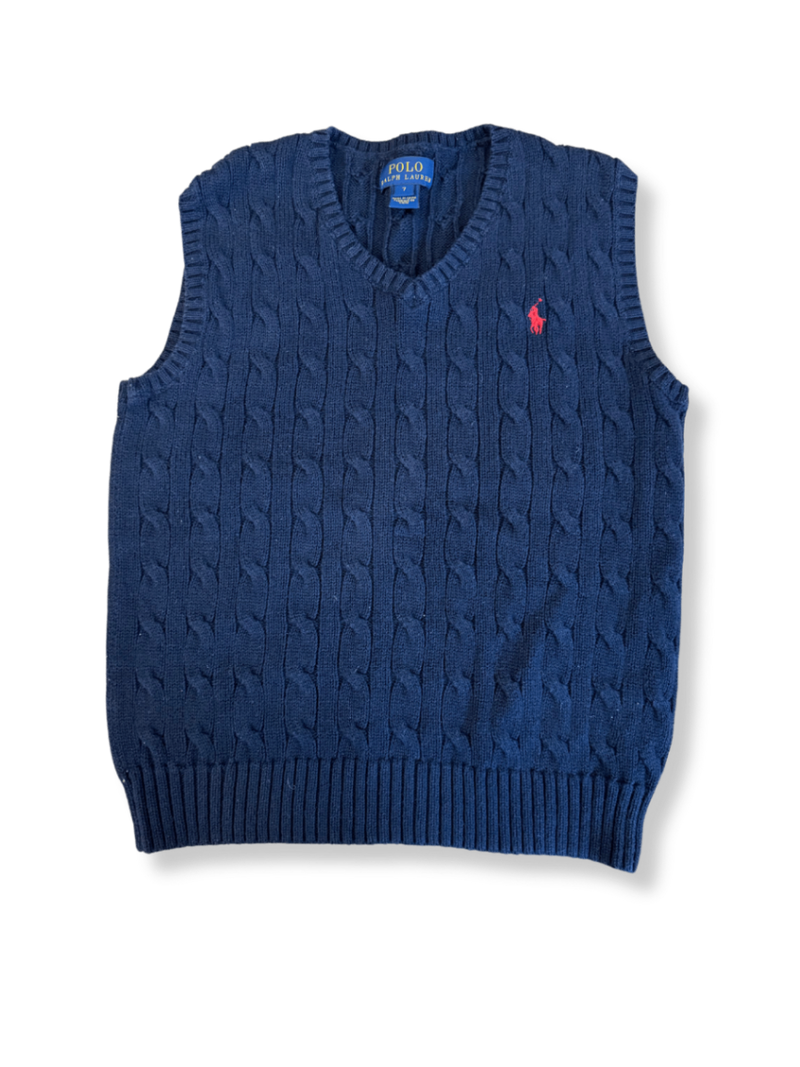 Pullunder Zopfmuster Dunkelblau Gr.7 | Polo Ralph Lauren