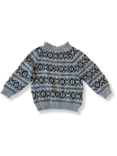 Pullover Norweger Grau-Braun Gr.86/92 | Handmade