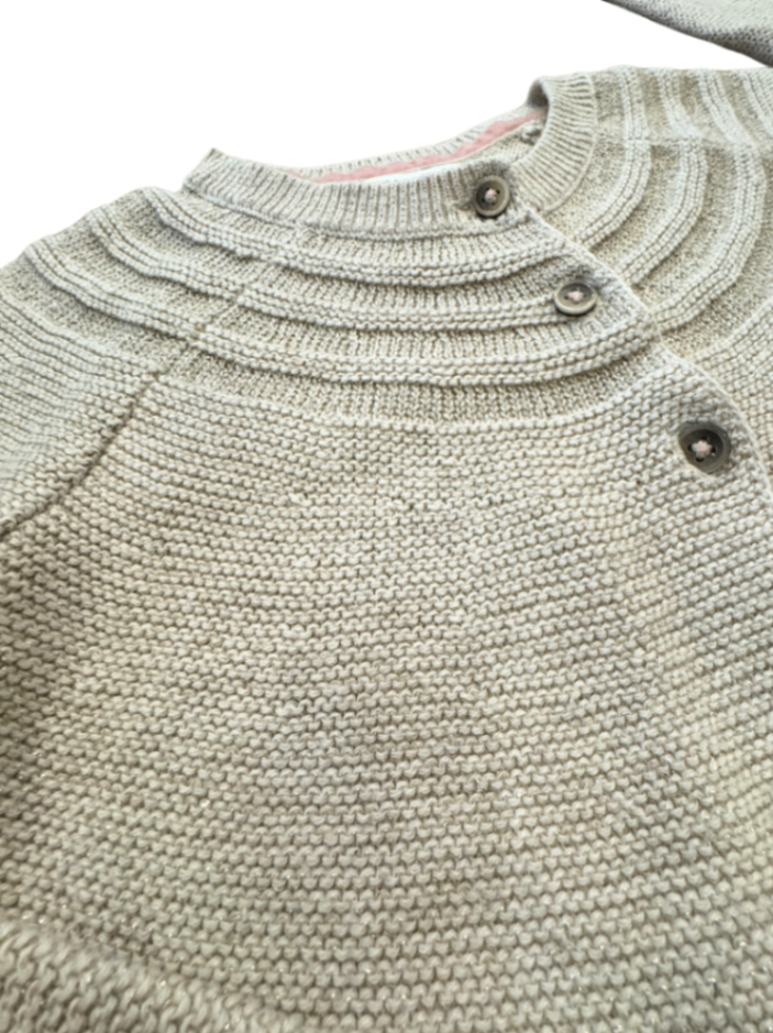 Cardigan Beige mit Goldfäden Gr.110 | Mini Boden