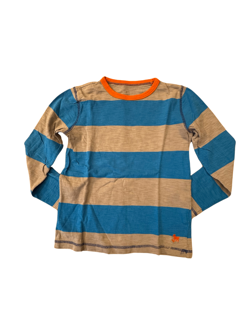 Langarmshirt Blau und Beige kariert Gr.7-8 | Mini Boden