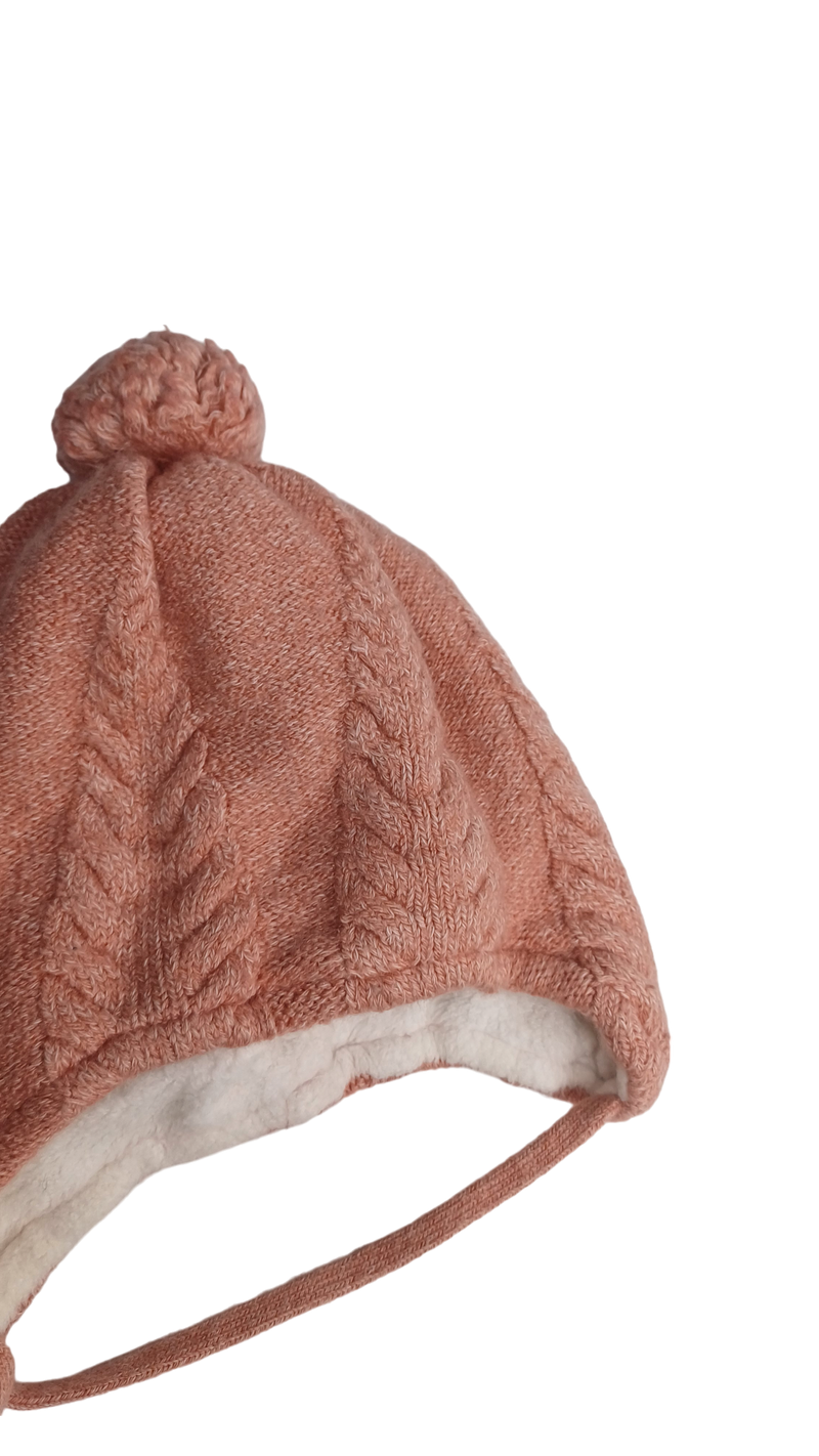 Pure Pure Bobble Winter Hat Cotton/Wool/Silk 6-12 Months