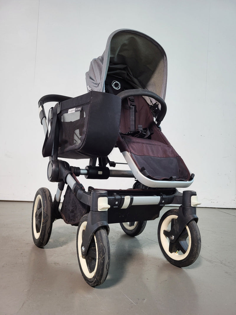 Bugaboo - Donkey Geschwister Kinderwagen (1 Liegewanne / 2 Sportsitz) inkl. seitliche Gepäcktasche