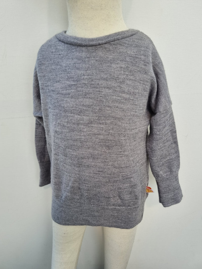 Sweater Longsleeve for Babies Toddlers 86/92 made of Upcycled Wool in Grey