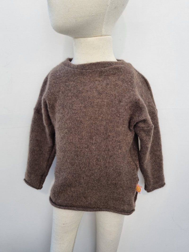 Pullover für Babys Kleinkinder 86/92 aus Upcycling Kaschmir in Braun