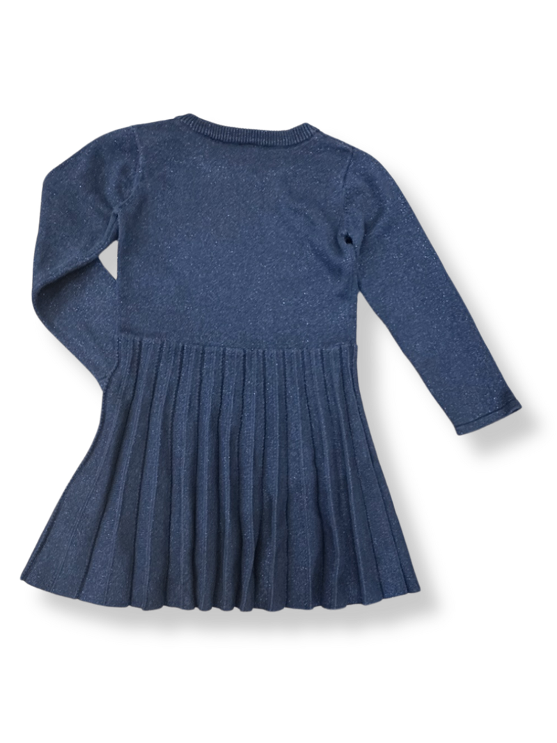 Kleid mit Faltenrock und Glitzer Blau Gr.104 | Petit Bateau