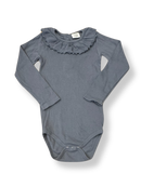 Body langarm mit Bubikragen blaugrau Gr.92/98 | Hust and Claire