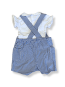 Baby-Overall Blau und Weiß gestreift Gr.74 | Jacadi