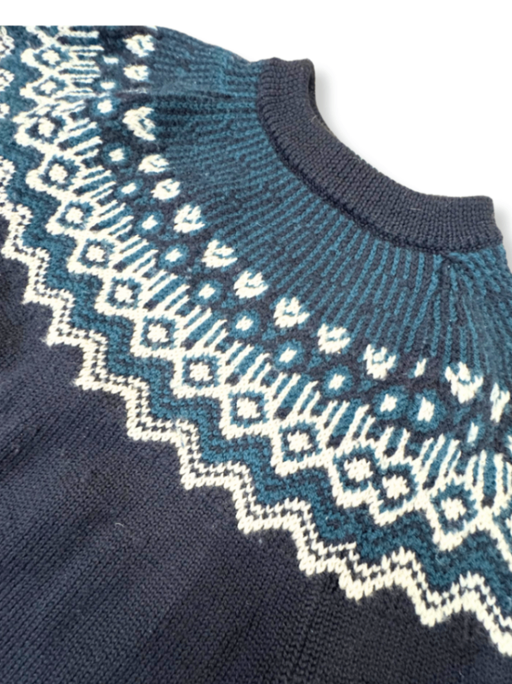 Pullover mit Jacquard-Muster dunkelblau Gr.104 | FUB