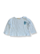 Langarmshirt Baby Hellblau mit Streifen Gr.68 | Zara
