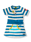 Kleid Mädchen Blau und Weiß Gr.104 | Villervalla