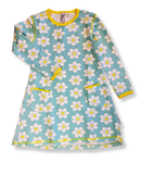 Kleid Mädchen Blau mit Blumen Gr.98 | maxomorra