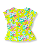 T-Shirt Mädchen Gelb mit Blumen Gr.116 | maxomorra