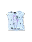 T-Shirt Mädchen weiß mit Glitzerblumen Gr.6 | Santoro