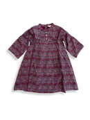 Kleid Bordeaux mit Muster Gr.7-8 | Gocco
