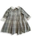 Kleid beige-grau kariert Gr.7-8 | Gocco