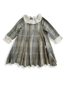 Kleid beige-grau kariert Gr.7-8 | Gocco