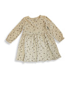 Kleid Beige mit Blüten-Druck Gr.104 | konges slojd