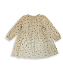 Kleid Beige mit Blüten-Druck Gr.104 | konges slojd