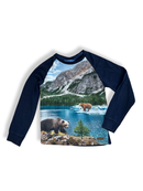Longsleeve Blau mit Bärenmotiv Gr.110 | Someone