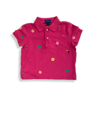 Poloshirt Rot mit gestickten Blüten Gr.7 | Polo Ralph Lauren