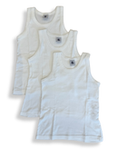 Set: 3x Unterhemd Jungen Weiß Gr.116 | Petit Bateau