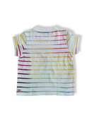 T-Shirt Weiß mit bunten Streifen Gr.104 | Qilily