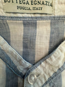 Hemd Weiß-Blau gestreift 100% Leinen Gr.10 | Bottega Egnazia