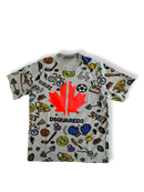 T-Shirt Jungen Grau mit bunten Prints Gr.10 | Dsquared2
