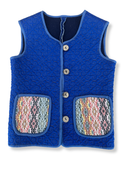 Weste wattiert Blau Gr.116 | Handmade