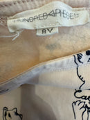 Kleid apricot mit schwarzem Kitten-Print Gr.8 | Hundred Pieces