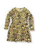 Maxi-Kleid gelb mit Leo-Print Gr.128 | mini rodini