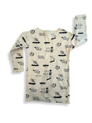 Kleid apricot mit schwarzem Kitten-Print Gr.8 | Hundred Pieces