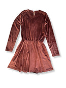 Samt-Kleid rostrot, mit Gildstreifen Gr.134 | Le Big