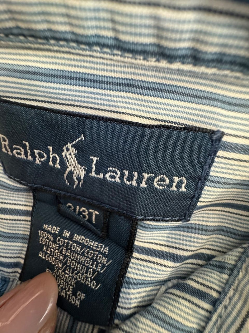 Hemd blau-weiß kariert Gr.98 | Ralph Lauren