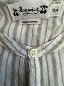 Leinen-Hemd Jungs grau-weiß gestreift Gr.14 | Bonpoint