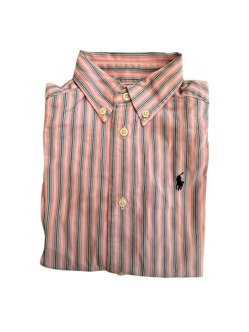 Hemd langarm Rosa-Blau gestreift Gr.2 | Polo Ralph Lauren