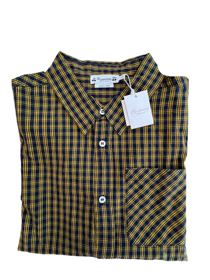 Hemd Jungen Blau-Gelb kariert Gr.14 | Bonpoints