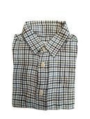 Hemd Kleinkind braun-weiß-hellblau kariert Gr.2 | il gufo