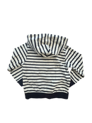 Sweat-Jacke créme und dunkelblau gestreift Gr.110 / 5 | Petit Bateau