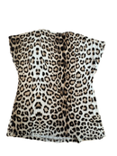 Polo-Shirt Beige mit schwarzem Leopardenmuster Gr.110 | Roberto Cavalli