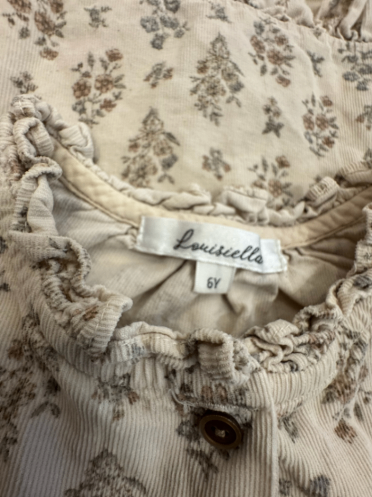 Bluse Beige mit floralem Muster Gr.116 / 6 | Louisiella