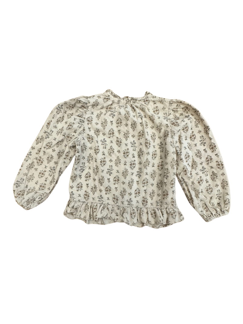 Bluse Beige mit floralem Muster Gr.116 / 6 | Louisiella