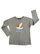 Longsleeve grau mit Möve Gr.128 | Inselkind