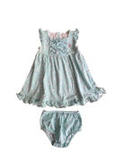 Kleidchen Baby-Girl Türkis mit Blümchen Gr.80/86 | Ralph Lauren