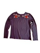 Longsleeve Dunkelblau mit Blumenstickerei Gr.10 | Carrement Beau