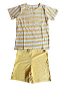 Sommer-Pyjama kurz Gelb-Weiß gestreift Gr.134 | Bonpoint