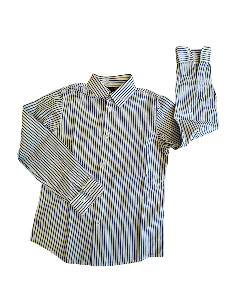 Hemd Weiß mit blauen Streifen Gr.10 | Dal Lago