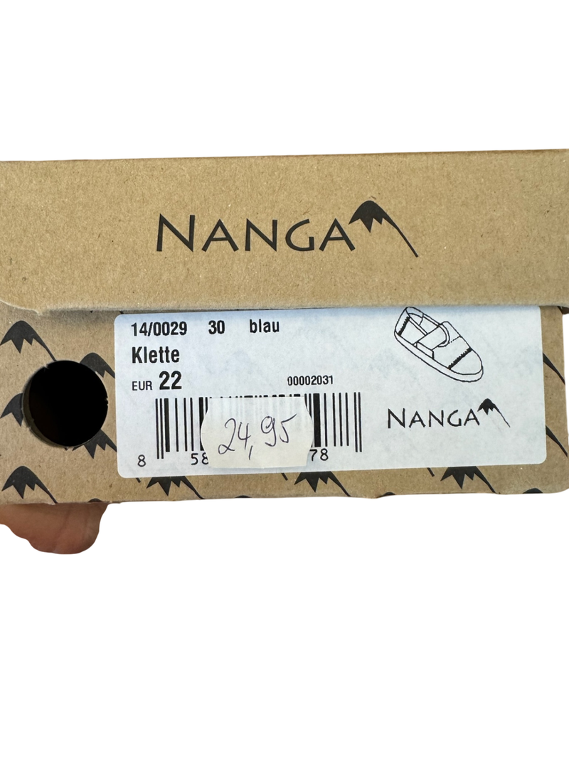 Hausschuhe Babyschuhe „Klette“ dunkelblau Gr.22 | Nanga